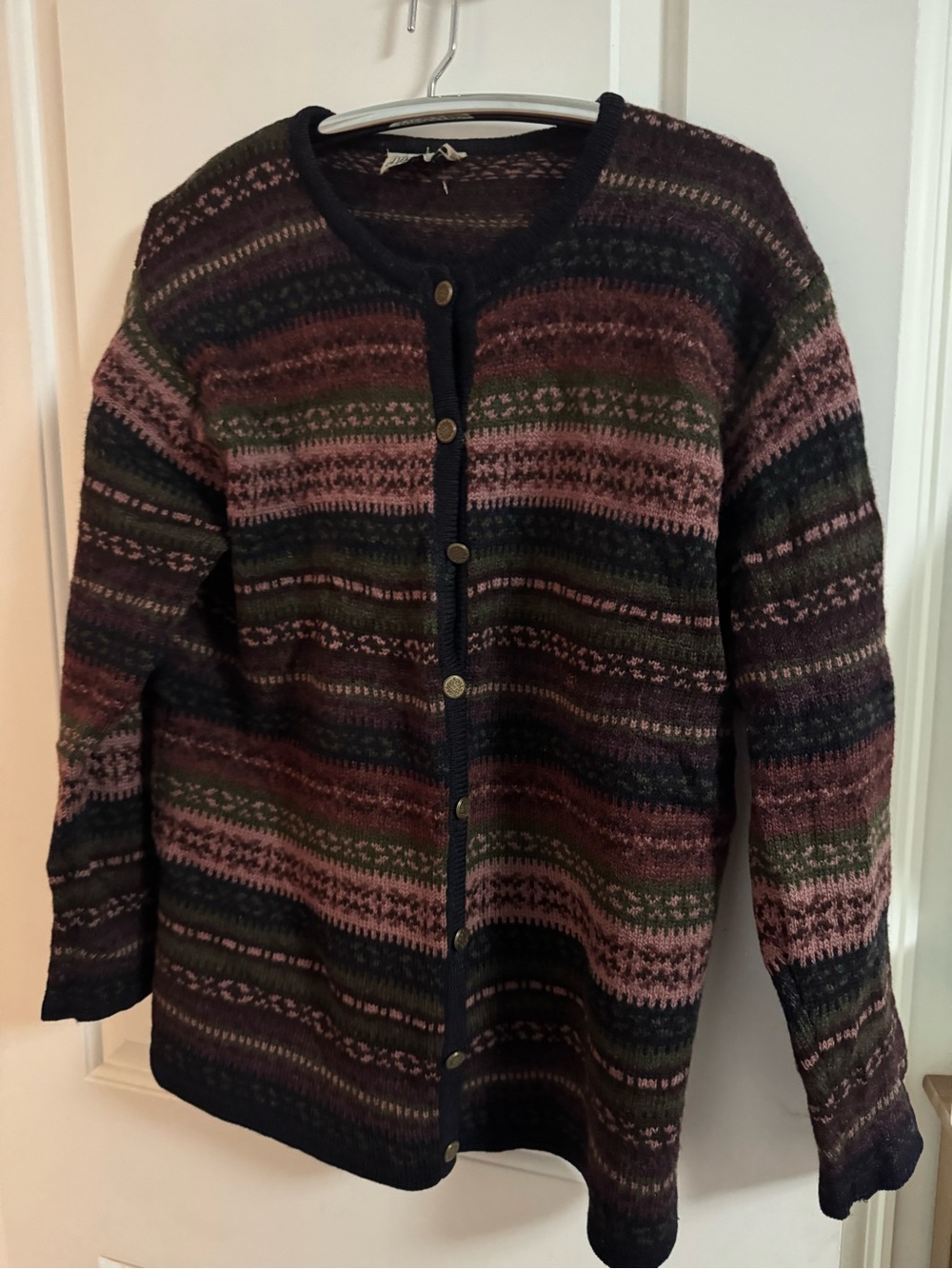 Jacob Striped wool Button-Front Cardigan